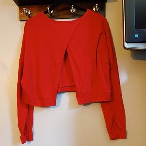 Open back cropped sweatshirt